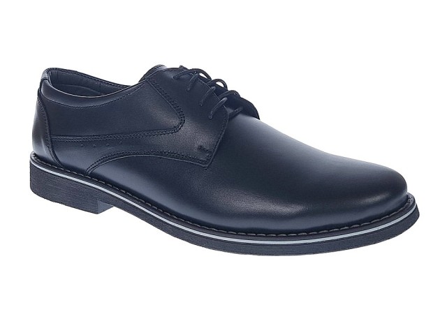 Pantofi barbati casual din piele naturala, Negru, TEST76N
